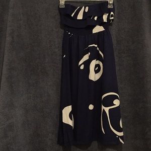 Snappy Turtle strapless Blue cover up beach dress